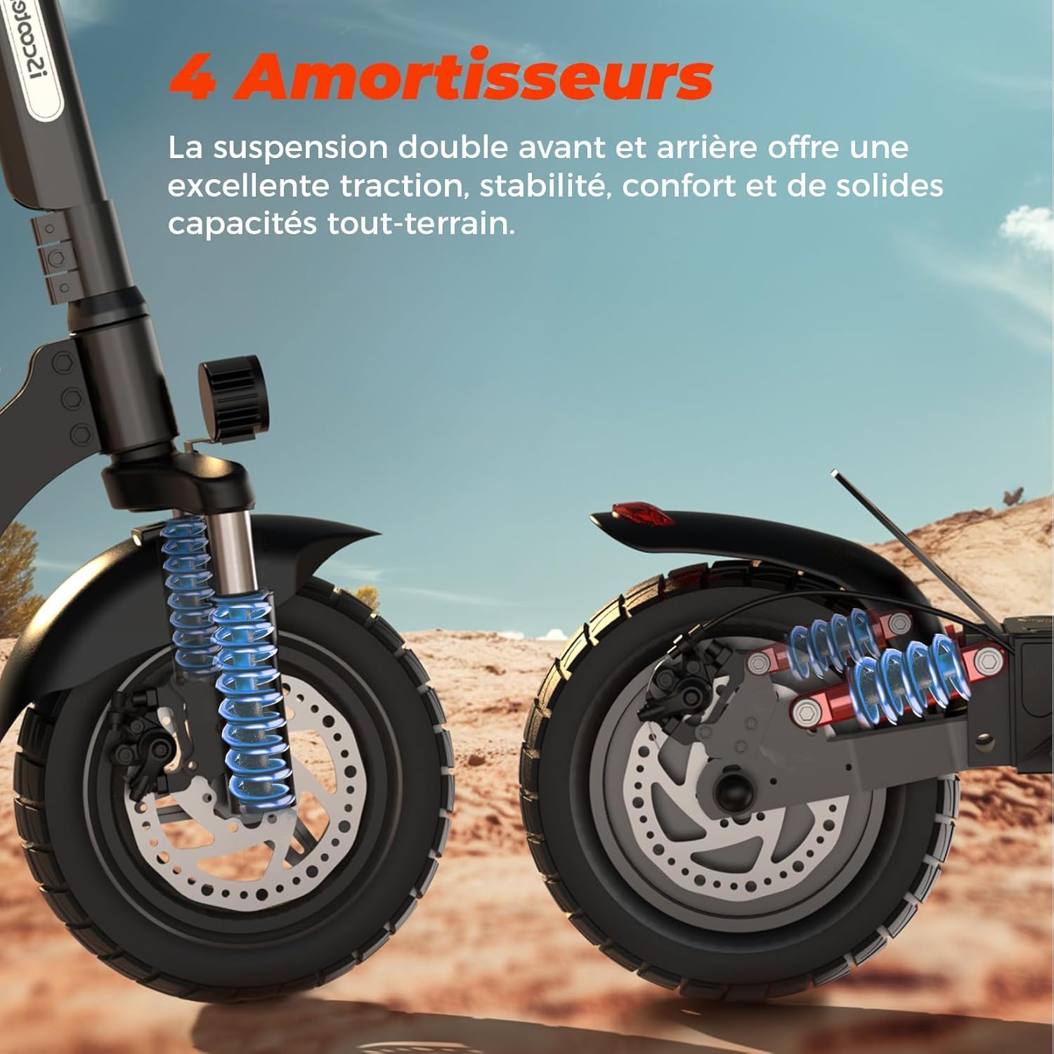 800W Trottinette Électrique Adulte, Batterie de 480WH, Autonomie Maximale de 40 KM, Trottinette Électrique Pliable de 10", Application, Charge Maximale 120 KG, Guidon Réglable, Suspension Quadruple