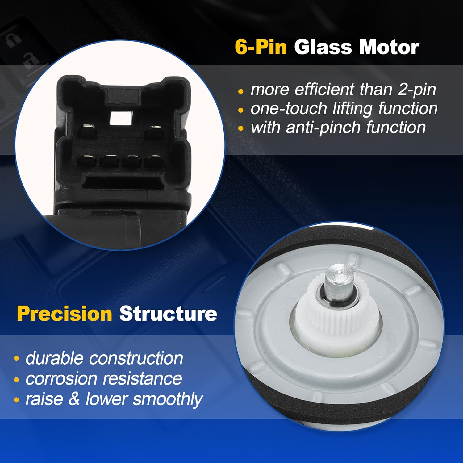 Car Window Regulator Motor, Front Left Side Glass Lift Motor for Nissan Maxima 2009-2014, for Nissan Altima 2008-2013, Power Window Motor No.742517/742-517/80731JB100/80731-JB100