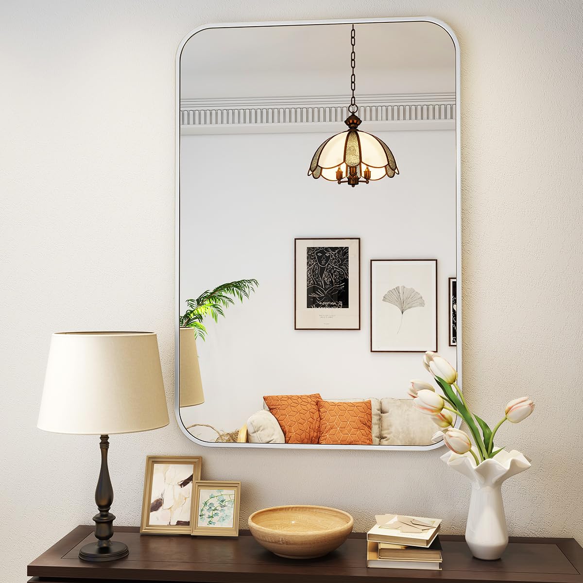 Koonmi Badspiegel mit runden Ecken 51 x 71 cm 71L – Bild 7