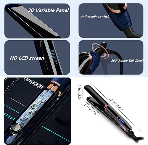 Miniatura 5 de Plancha de pelo iónica negativa Plancha Plancha Profesional Modelo de Salón Plancha de Pelo Ajustable (Plancha Plancha Negativa Negativa Negativa)