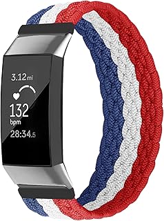 Seorsok Bands Compatible with Fitbit Charge 3 /Fitbit Charge 4 Band, Elastic Breathable Soft Sport Replacement Watch Bands, Nylon Woven WristBand for Fitbit Charge 3/Charge 4 Women Men
