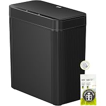 EKO Brio 10L/2.6 Gallon Motion Sensor Trash Can, Automatic Touchless Bathroom Garbage Bin, Waterproof Smart Trash Can for Kitchen, Bedroom, and Office, Black