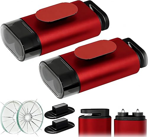 Spring Loaded Car Window Breaker & Seatbelt Cutter, 2-in-1 Emergency Escape Tool