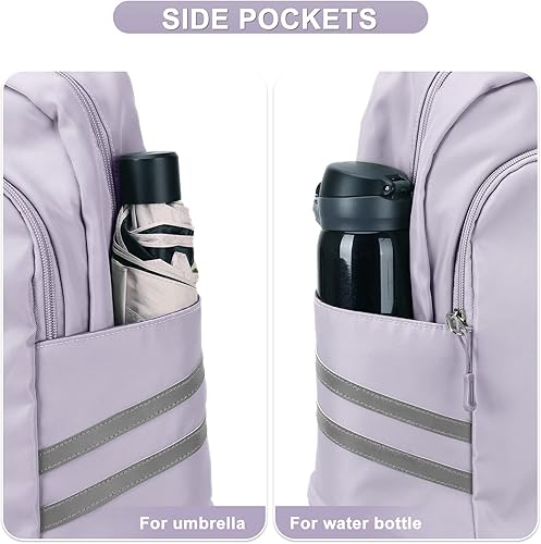 Miniatura 6 de coofay Bolsa de gimnasio para mujer - Mochila deportiva de viaje impermeable con compartimento para zapatos, A-Violeta, Pequeño, Mochilas de viaje