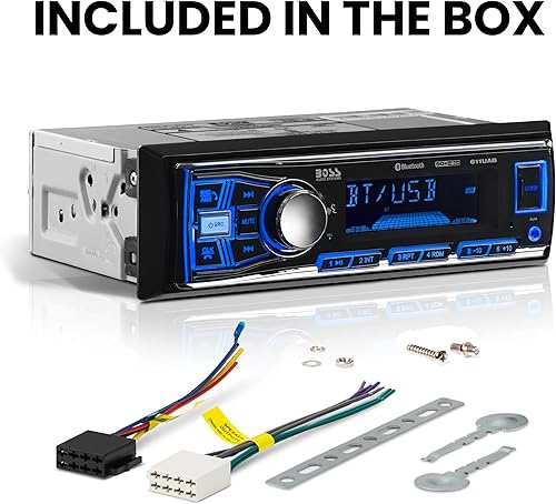 Miniatura 6 de Boss Audio Systems 611UAB - Estéreo multimedia para auto - Un solo Din, audio Bluetooth y llamadas manos libres, micrófono incorporado, reproductor