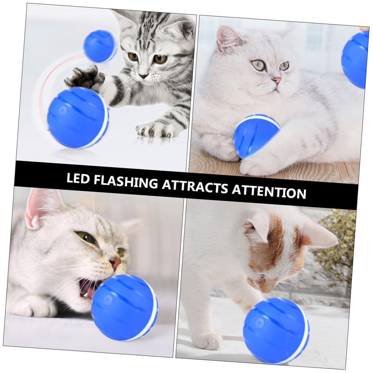 DOITOOL Juguete Interactivo para Gatos Bola Automática Luz Intermitente para Jugar y Atraer La Atención De Tu Mascota USB Recargable Diseño Divertido para Mantener Tu Hogar Organizado