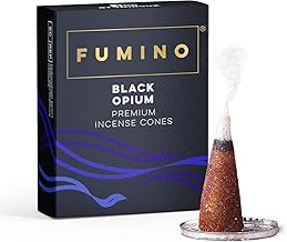 Fumino® Black Noir Fresh Backflow Incense Cones 15 per Box Masala Agarbatti Joss Scent Fragrance for Relaxation and Meditation, Home and House Décor