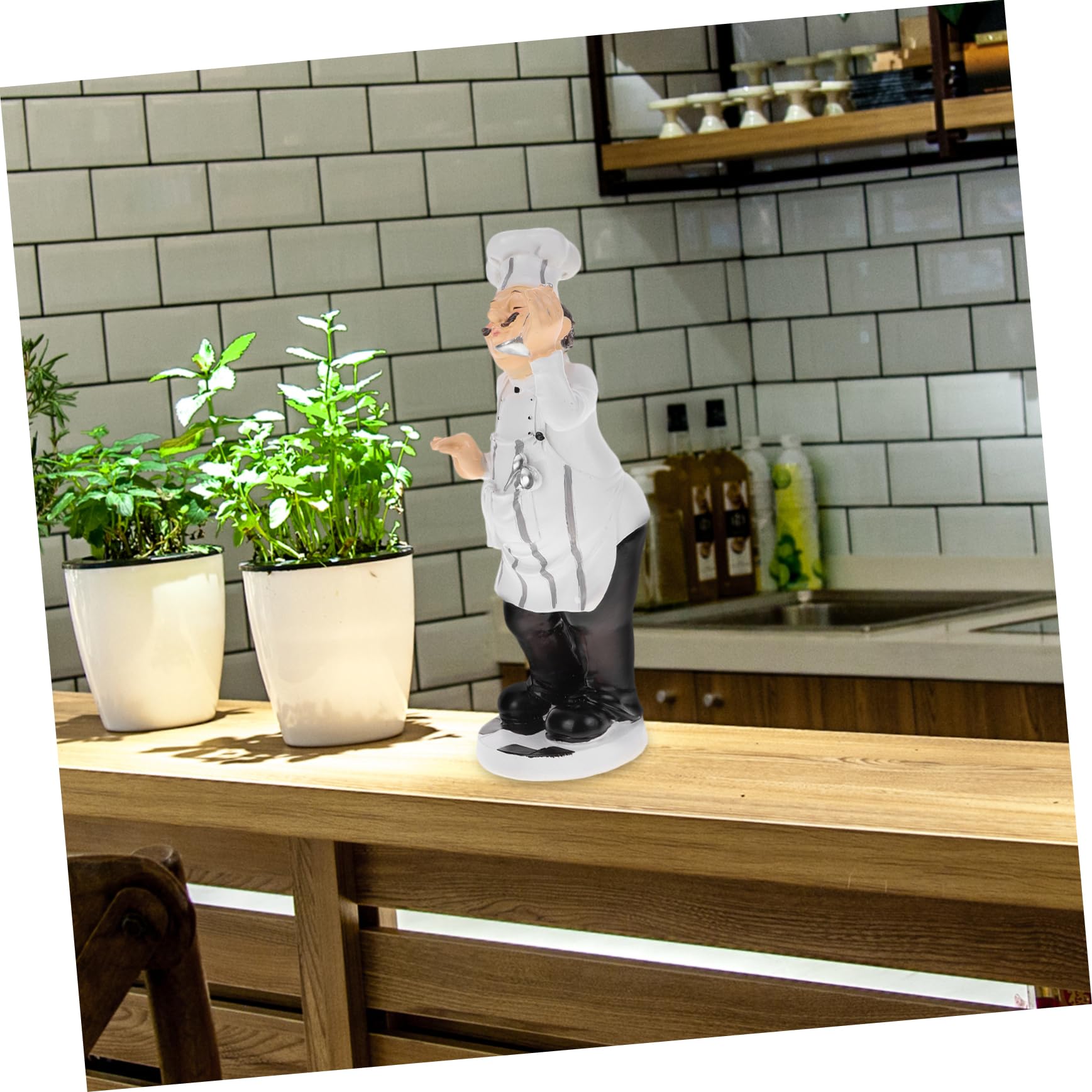 DECHOUS Ornamento dello Chef in Resina Mini Scultura per Decorazione Ristorante Bar Pasticceria Tavolo Casa Soggiorno Stile Europeo 10 Cm