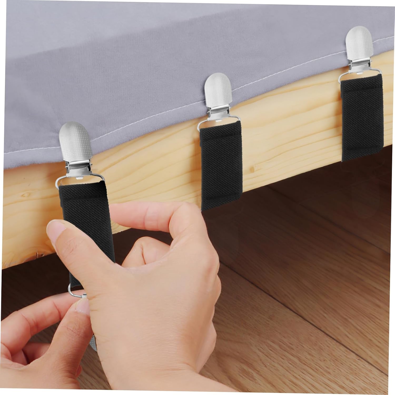 Alipis 6pcs Non-Slip Bed Sheet Straps Clips Elastic Mattress Fasteners to Keep Sheets Secure for Bedding Sofa Cushions
