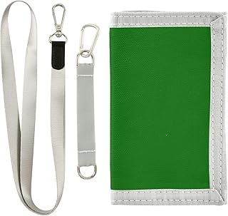 Cartera para niños y adolescentes, color gris oscuro, triple con cordón, para adolescentes, Verde oscuro, Talla única