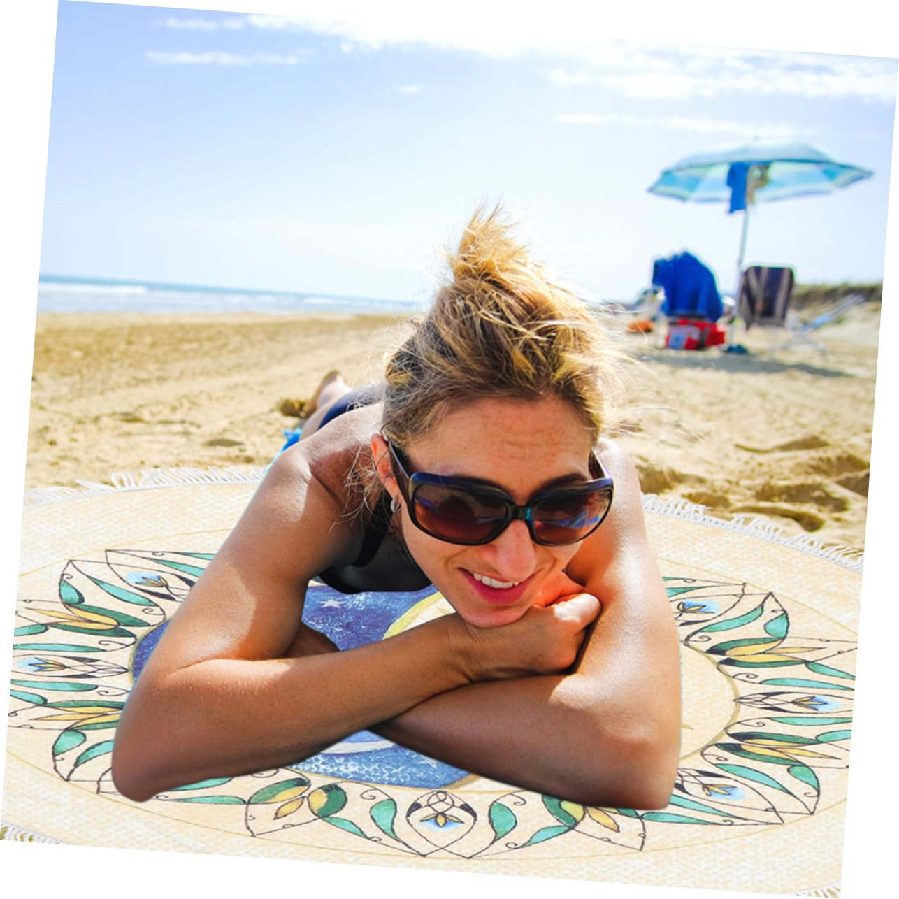 WOONEKY Serviette De Plage Ensemble De Serviettes De Bain Couverture De Bain Couverture De Pique- Design Australien