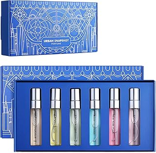 Roseye 6pcs Urban Snapshot Perfume Sample Kits, Unisex Fragrance Discovery Kit, Travel Size Mini Perfume Set with Scent Cards, Holiday & Birthday Gift Idea