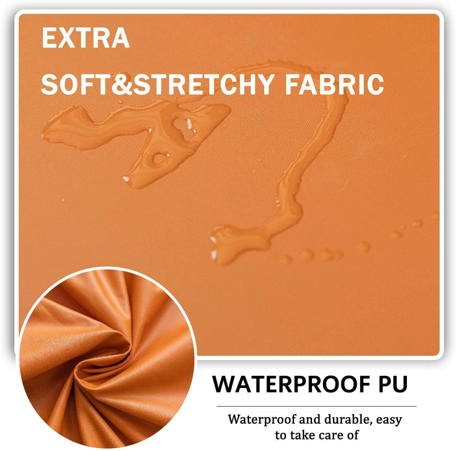 Waterproof PU Leather Gaming Chair Cover Stretch Slipcover for Computer Office Chair Universal Fit for Boss Chair Armchair Beige and Orange Large (Beige+Orange-Large