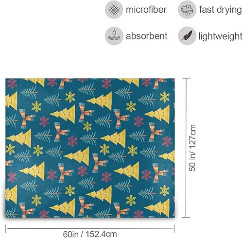 Miniatura 3 de Christmas Trees Bows Blue Flannel Blanket 50"x60" Ultra-Soft Fall Blanket for Picnic, Bedroom, Bed