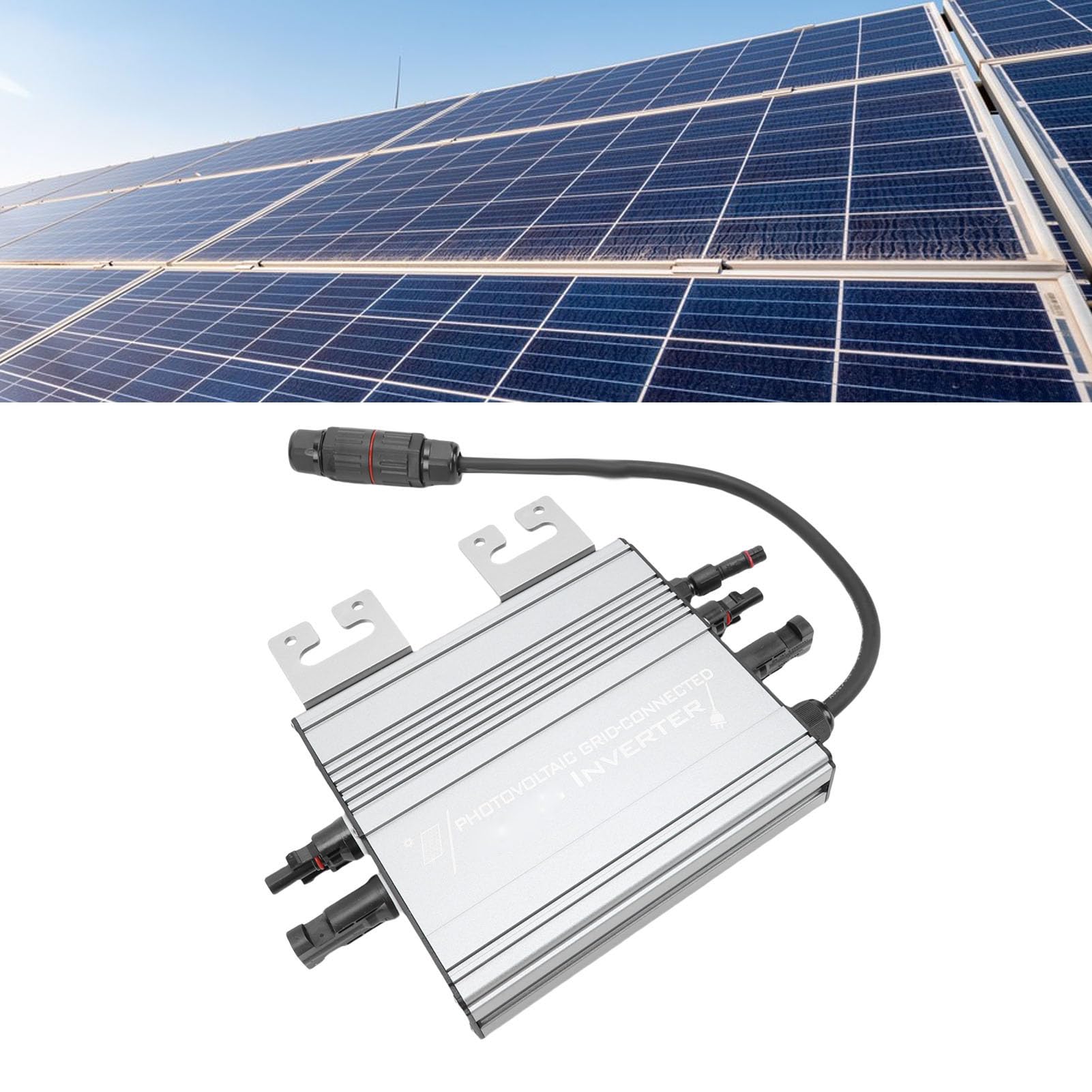 Inwerter Sieciowy 800 W, Wodoodporny Mikroinwerter ze Stopu Aluminium do Systemów Fotowoltaicznych z Wi-Fi, Zdalnym Sterowaniem i efektywną konwersją Energii