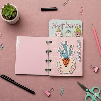 Notlarım Sevimli Hayvan Temalı Xoox Spiralli Mini Bloknot, Çıkarılabilir Renkli Sayfalar, Pastel Tonlarda Dekoratif Tasarım (Baykuş Kapaklı Model)