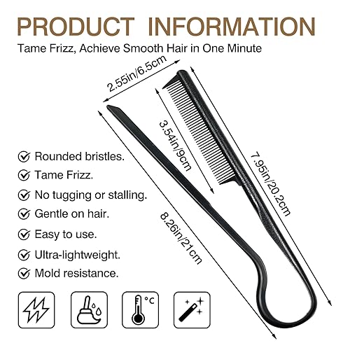 Miniatura 4 de Peine alisador de pelo en forma de V  Herramienta portátil de peluquería de paja de trigo para peinar y alisar, herramienta de peluquería DIY