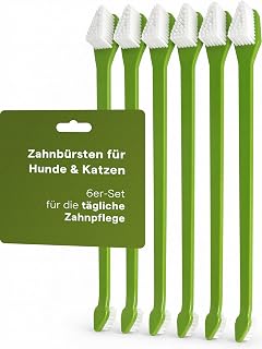 Zahnbürste Hund & Katze Set 6-tlg., Doppelkopf