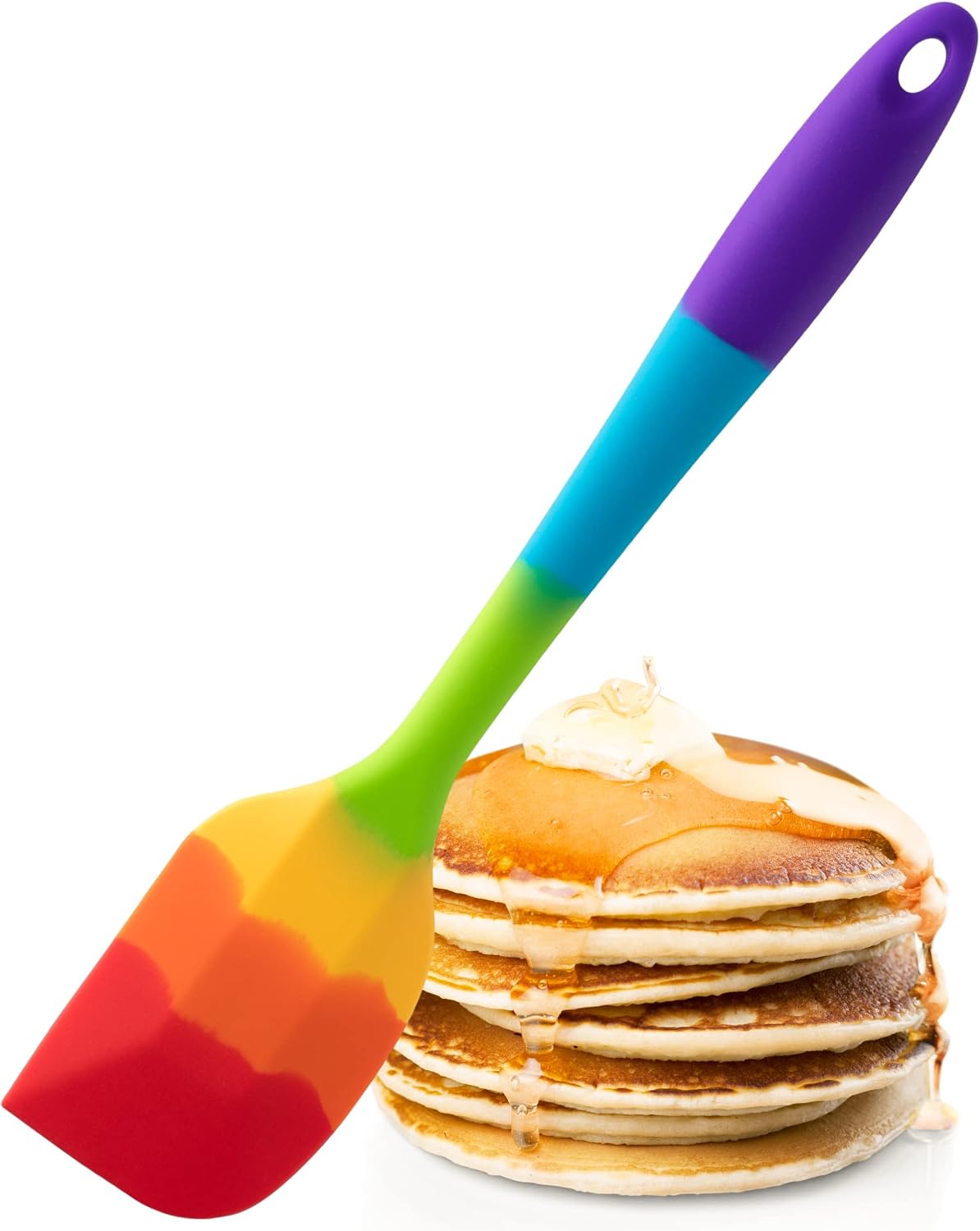 Taylors Eye Witness Large Silicone Rainbow Flexible Spatula - Dishwasher Safe, Heat Resistant (260°C/500°F)