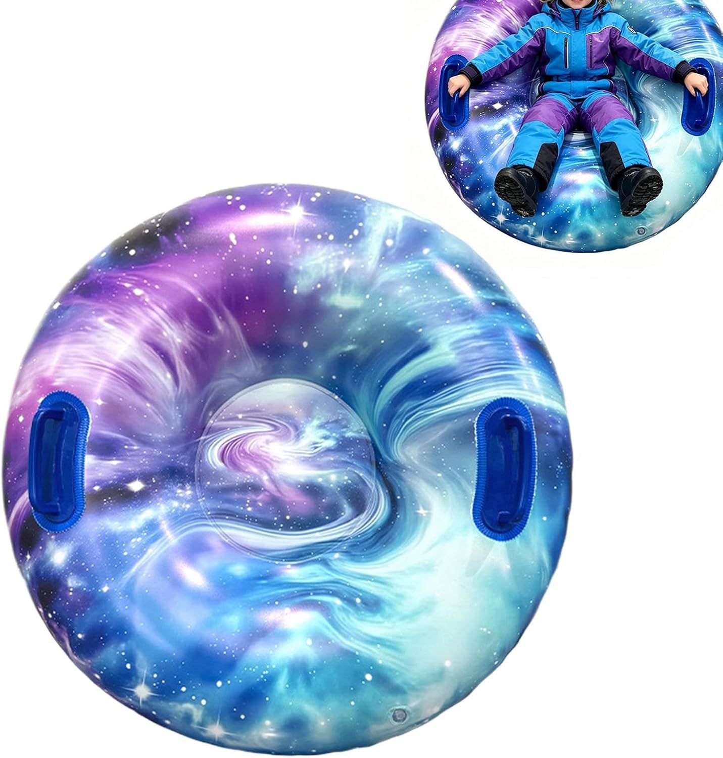 Snow Tube - Inflatable Ski Ring, Towable Sled, PVC Raft, 80cm with Handles | Snow Tube Sled For Winter Ski Lake River Pool Beach Outdoor Park​