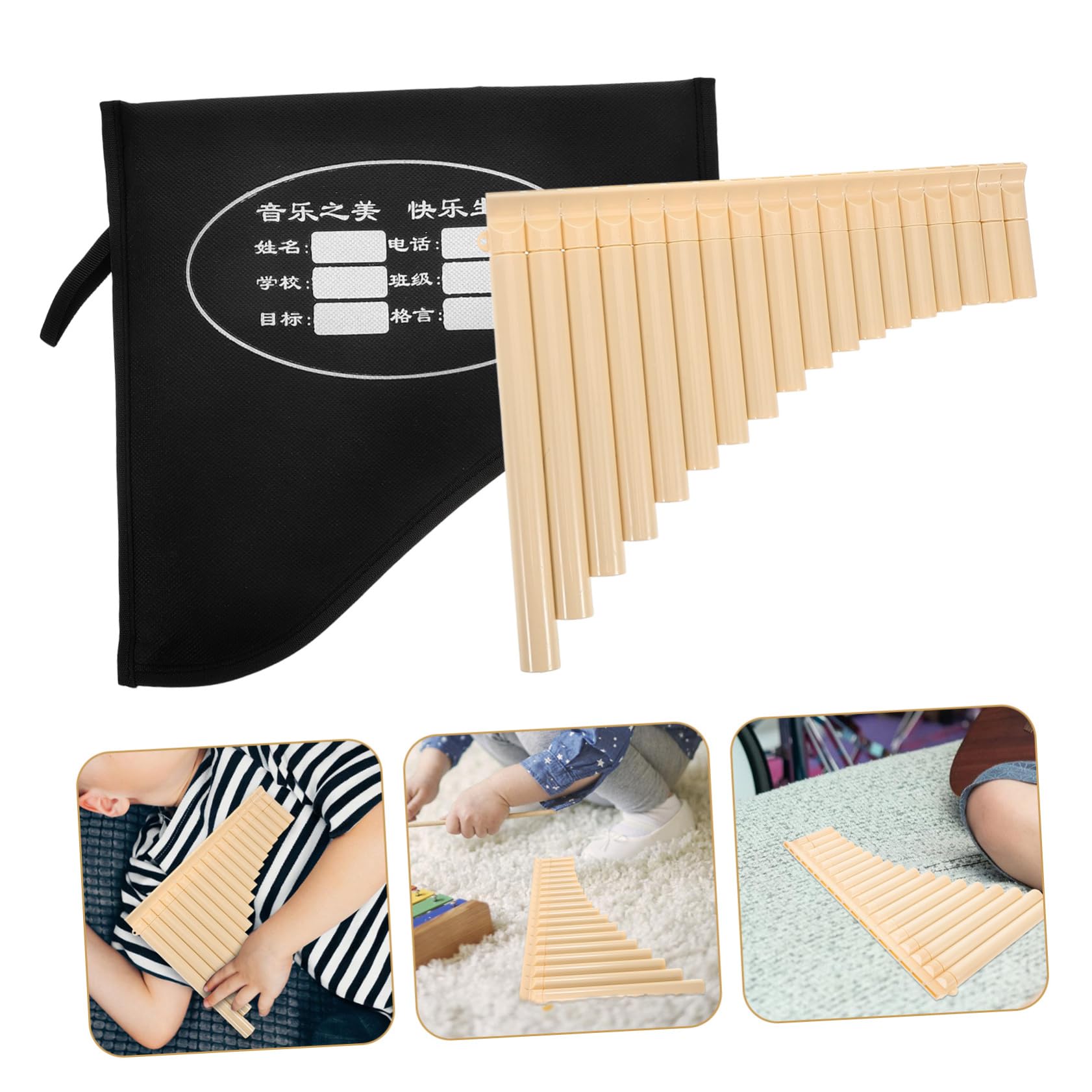 ifundom Flauto di Pan in Plastica Abs 18 Canne, Leggero e Maneggevole, per Principianti e Pratica Musicale Portatile