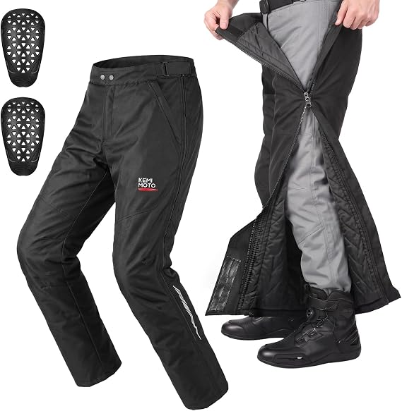 KEMIMOTO Motorcycle Pants Full Side Zip CE Armor Windproof