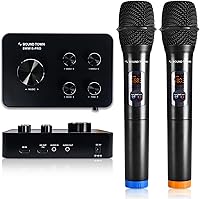 Vista 9 de Sound Town Sistema mezclador de karaoke con micrófono inalámbrico de 16 canales con 2 micrófonos inalámbricos, HD ARC, óptico (Toslink), AUX