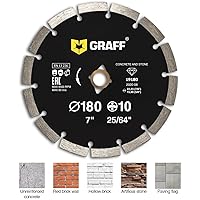 Vista 4 de Hojas de sierra de 7 pulgadas para amoladora angular — Rueda de corte de diamante para cortar piedra, mármol, granito, ladrillo, mampostería