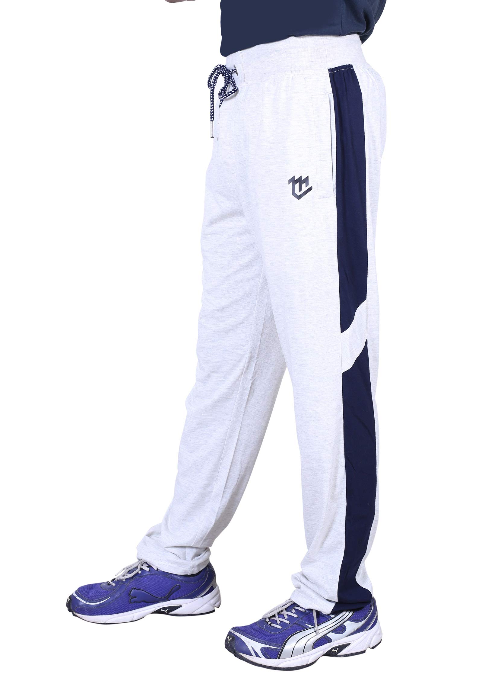 MARK LOUIISTrack Pants for Men: Regular Fit Cotton Blend Lower with 2 Side Zipper Pockets, Back Pocket - Your Go-to for Running, Gym, and Comfortable Style.