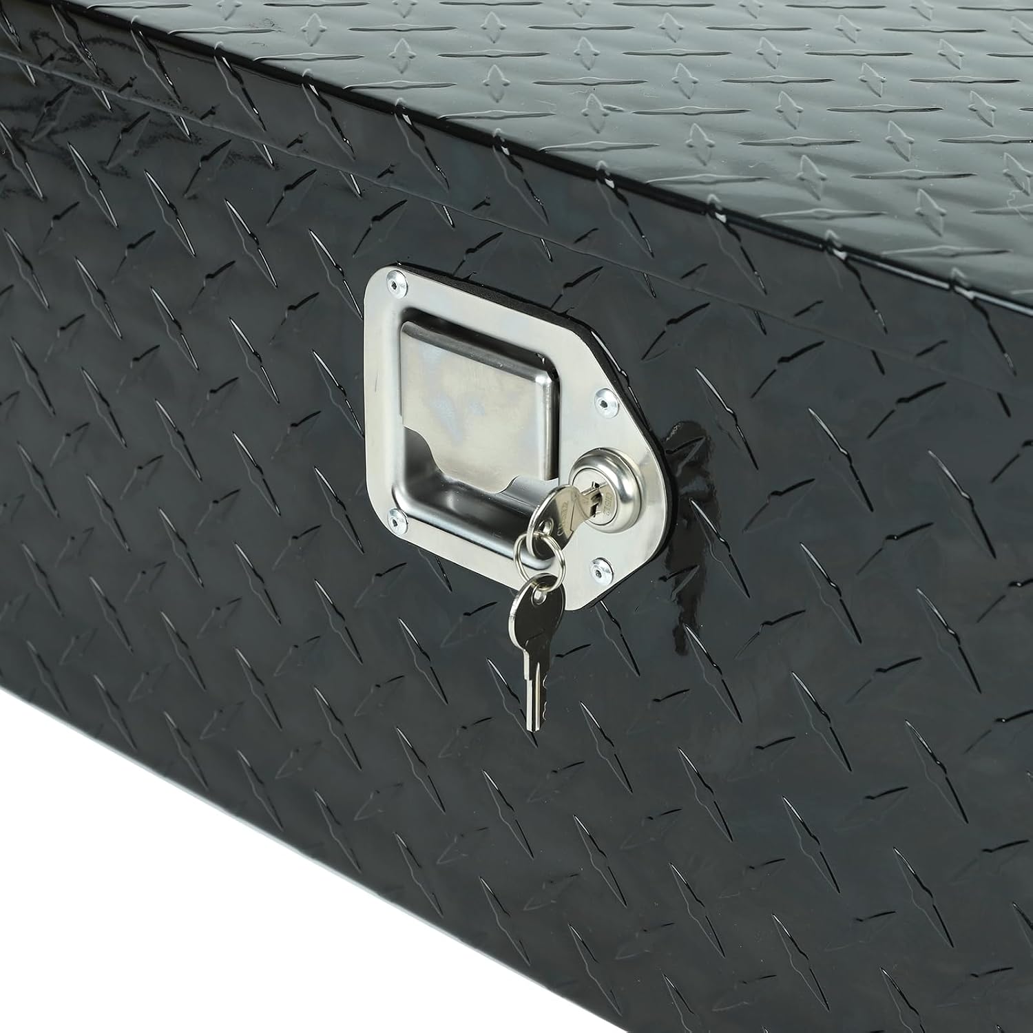 EASYBERG 39" Aluminum Truck Tool Box, Diamond Plate Truck Bed Tool Box with Lock & Keys, Weather-Sealed Metal Storage Toolbox for Pickup Truck Bed, RVs and Trailers, 39" x 13" x 10"