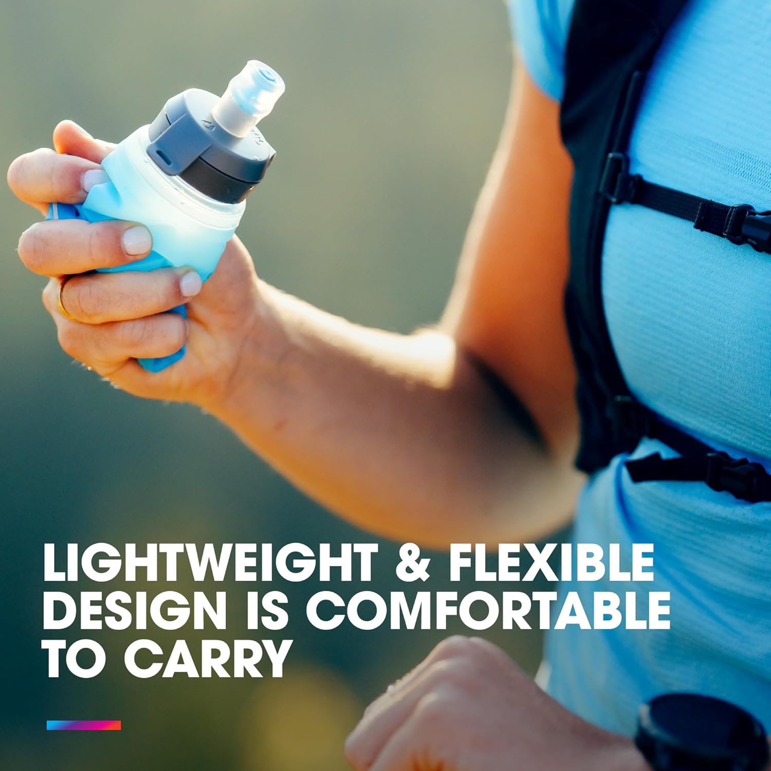 HydraPak SoftFlask Speed 500ml - Compressible Soft Flask Water Bottle, Perfect Fit for Hydration Vests and Running Packs with Easy Open Cap (500ml/17oz)