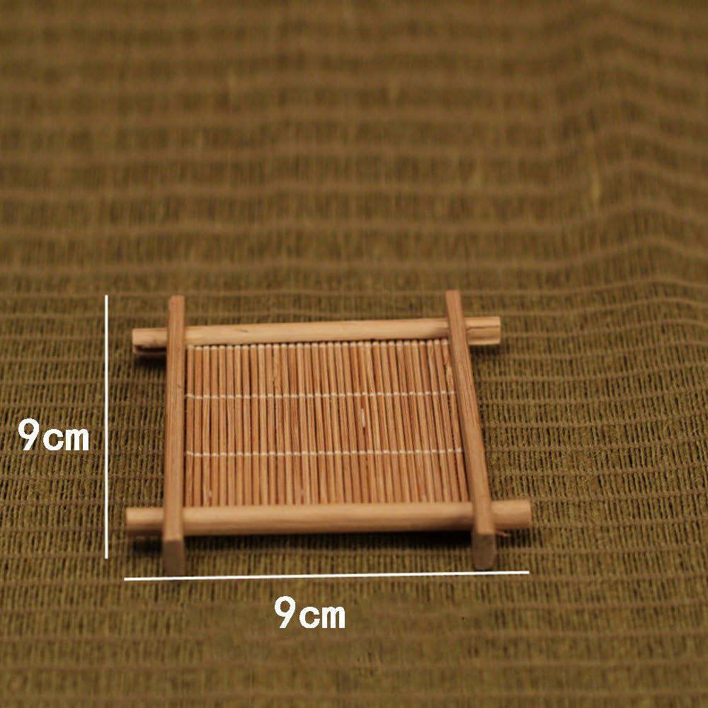 Prоmо 40% оƒƒ yazi Bamboo Coasters Teacup Saucers Sets Square Handmade Tea Cup Mat For Kungfu Tea 3.5 Set of 10