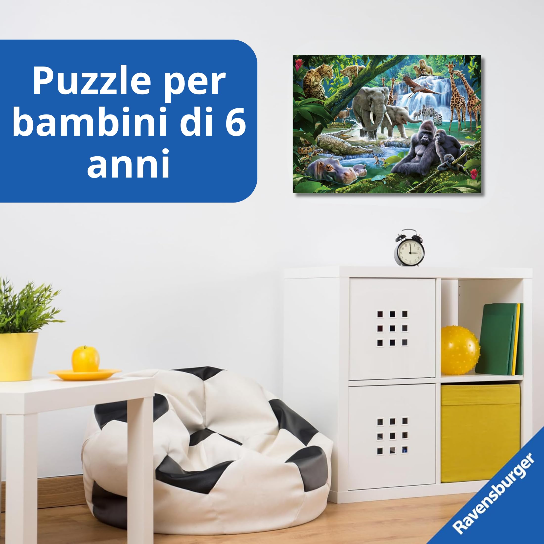 Ravensburger - Puzzles XXL Animali Della Giungla | Puzzle 6 Anni In Su | Puzzle 100 Pezzi Per Bambini Da 6 Anni In Su | Puzzle Bambini 36 X 49 Cm | Puzzles stitch bambina