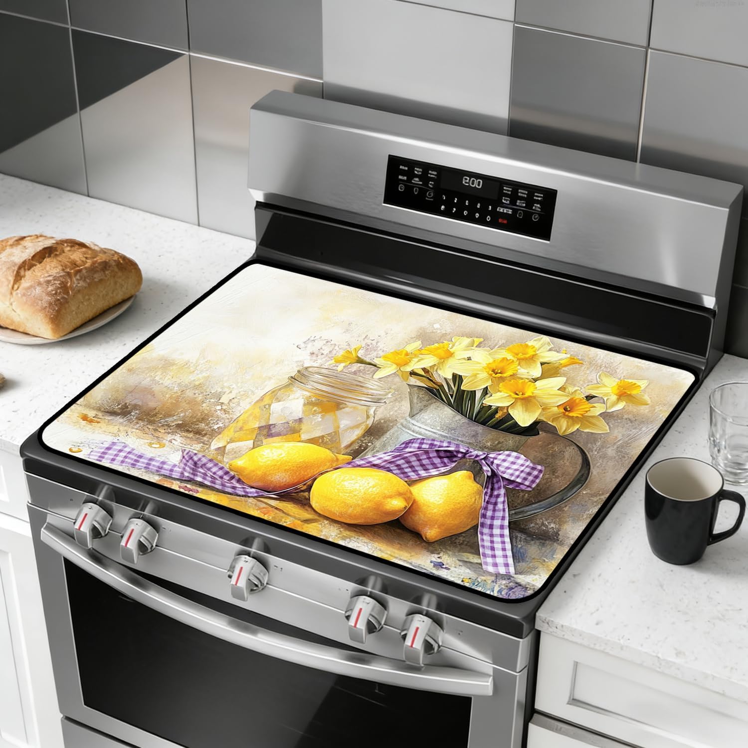 28 X 20 Electric Stove Top Cover — Multi-functional Protector, Perfect for Countertops, Stovetops, and Washing Machine Tops, A Decorative Kitchen Protector