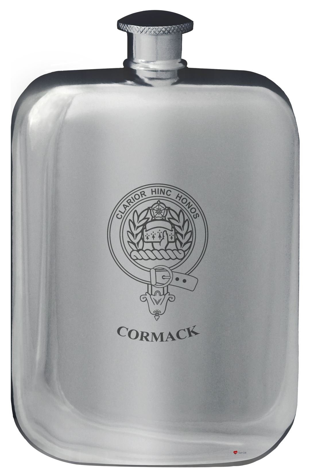 Flacon de poche de hanche en étain, fiole arrondie 6 oz gravée style ancien