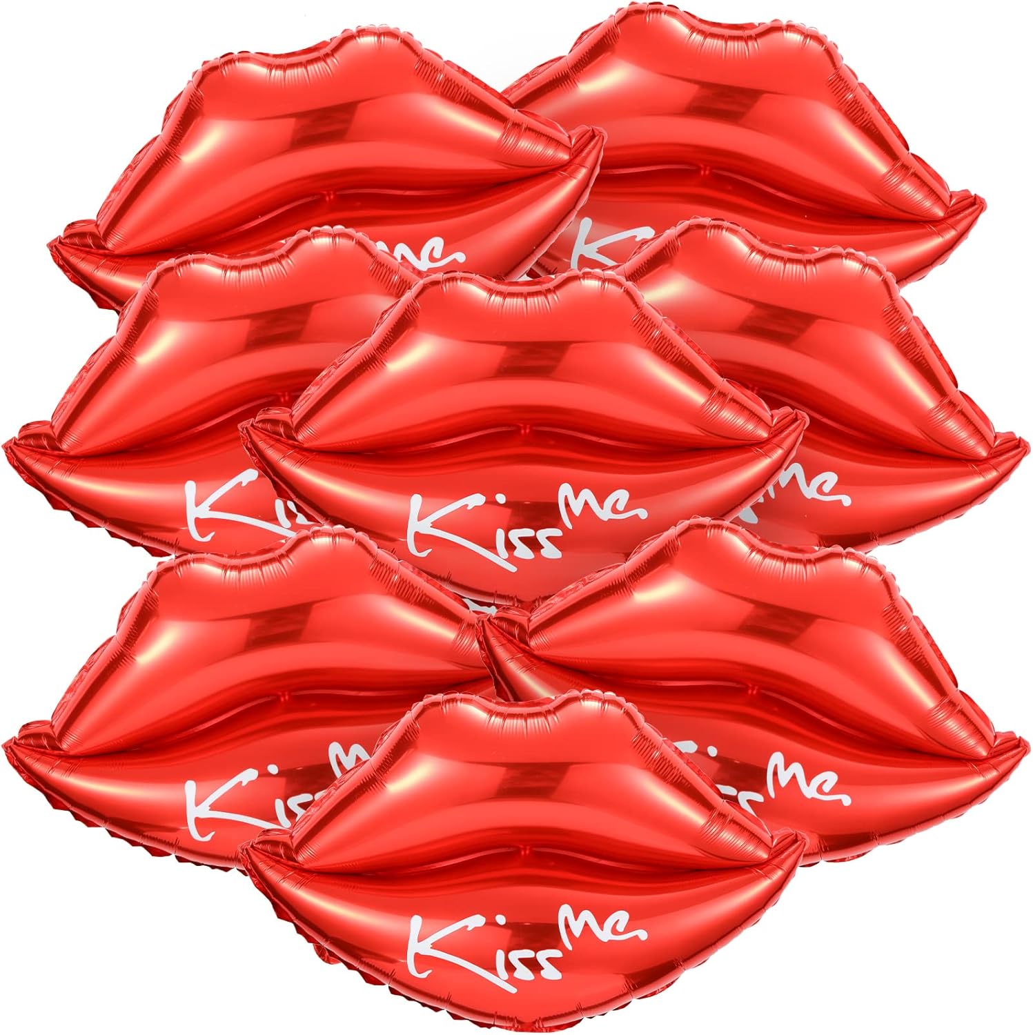 8 Pieces Red Lip Balloons Decorations, 21 Inch Kiss Foil