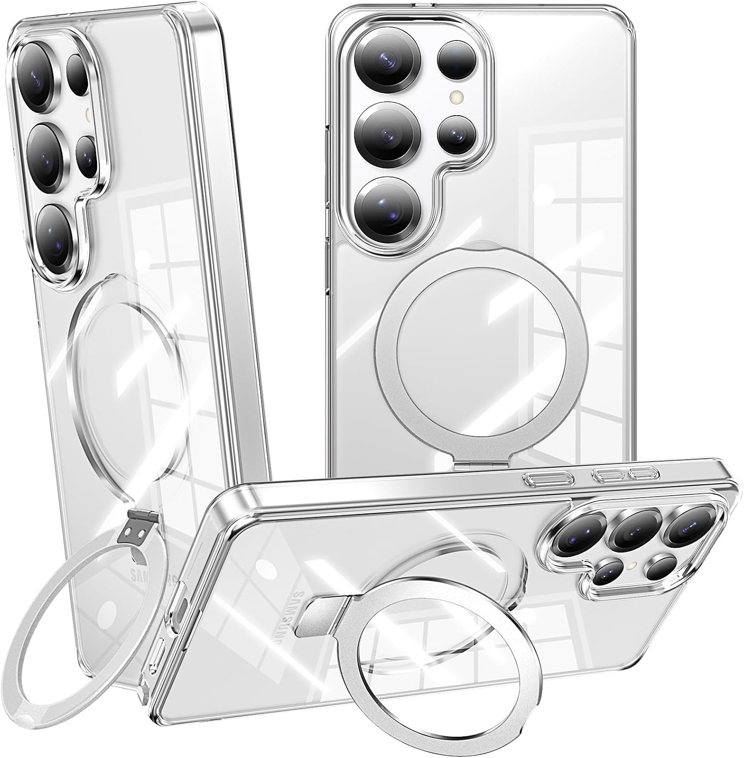 Compatible with Samsung Galaxy S25 Ultra Case with Stand, Clear