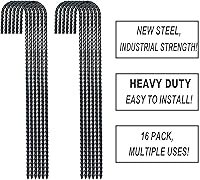 Vista 2 de Estacas para barras de refuerzo de tierra de 16 pulgadas, gancho en J extra resistente, a prueba de óxido, anclajes de tierra de acero con extremo