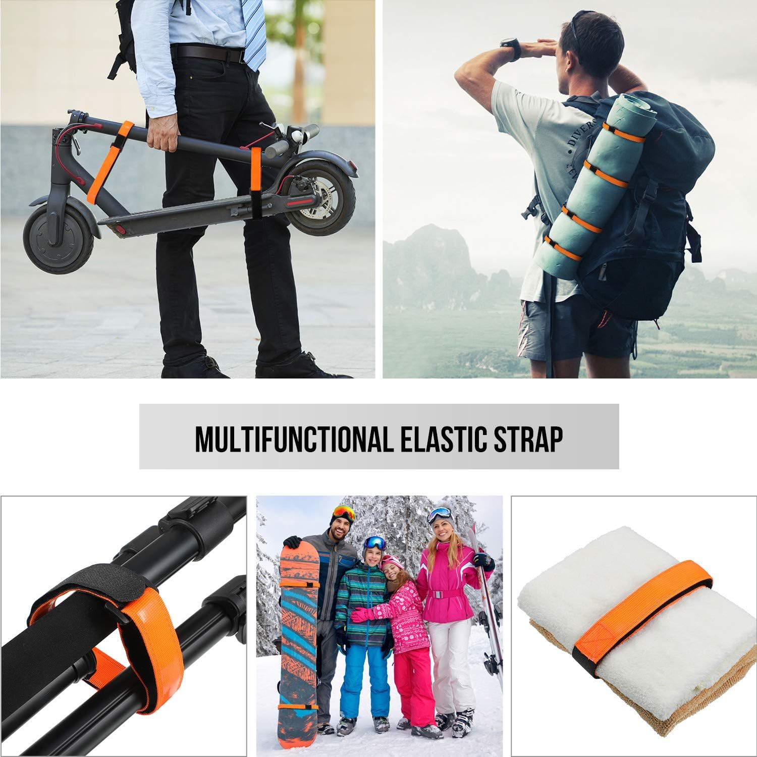 4 Pieces Adjustable Bike Rack Strap Replacement Bicycle Wheel Stabilizer Straps with Gel Grip for Bike Rack Accessories (Orange) : Sports & Outdoors