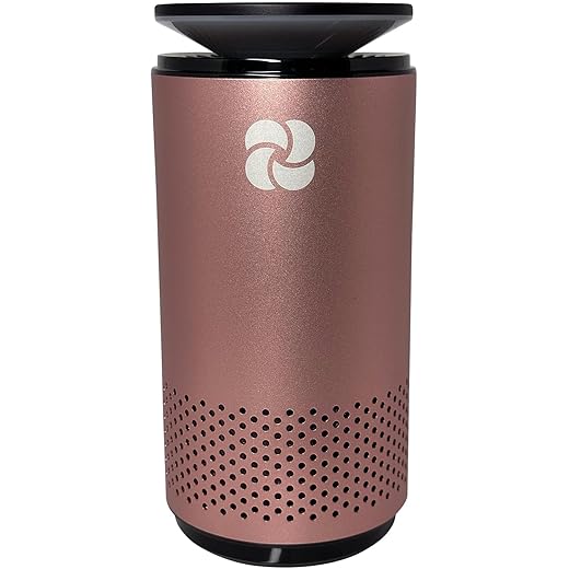 A2 UV & HEPA Portable Air Purifier - 5.6in tall, 11 oz. Ideal for Travel, In-Car, Mini Air Purifier, ROSE GOLD.