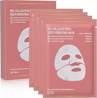 Máscara facial de colágeno, paquete de 4 masc...