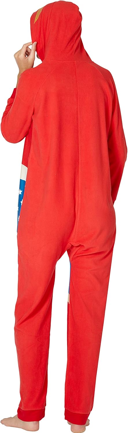 DC Comics Big Boys' Superhero Character Hooded Union Suit Footless Pajamas Costume : Clothing, Shoes & Jewelry