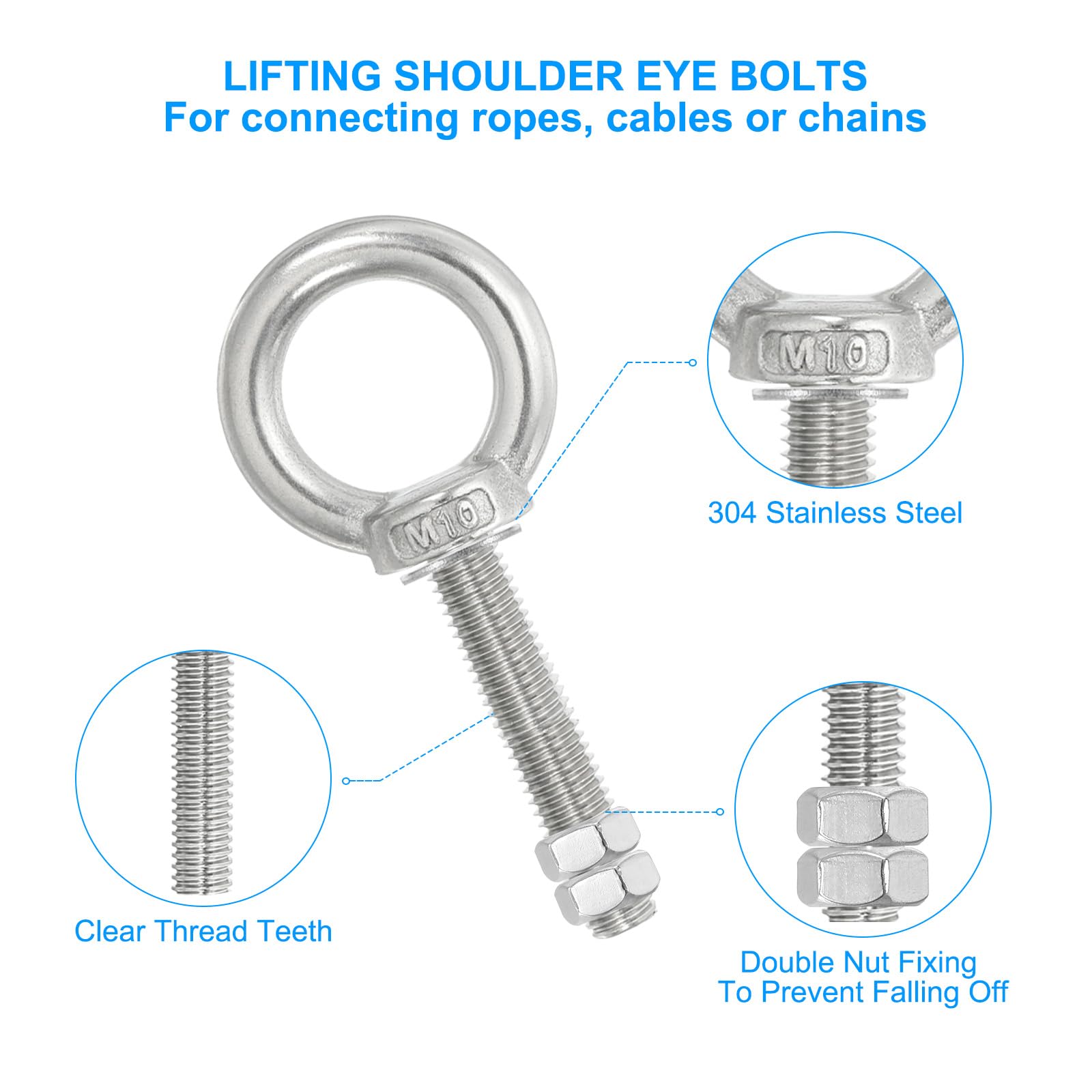 PATIKIL Lifting Shoulder Eye Bolts - Image 4