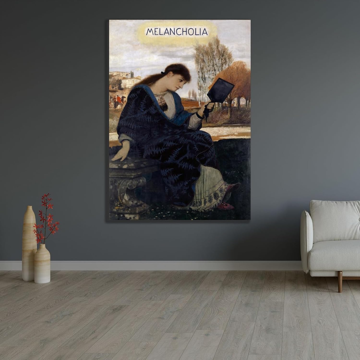 ArtDirect Melancholy (1885-1900) Unframed Art Print Giclee Poster by Arnold Böcklin - Ready for Framing with Customization Sizes 7x10, 10x14, 14x20, 24x34, 34x48 and 42x60 inches