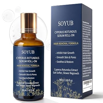 Cyperus Rotundus Serum Roll-On - Cyperus Rotundus Oil Essence for Hair Removal - Natural Inhibitor Reduces Unwanted Hair Growth Soothes Post-Shave Redness & Minimizes Pores,Suitable for All Skin Types