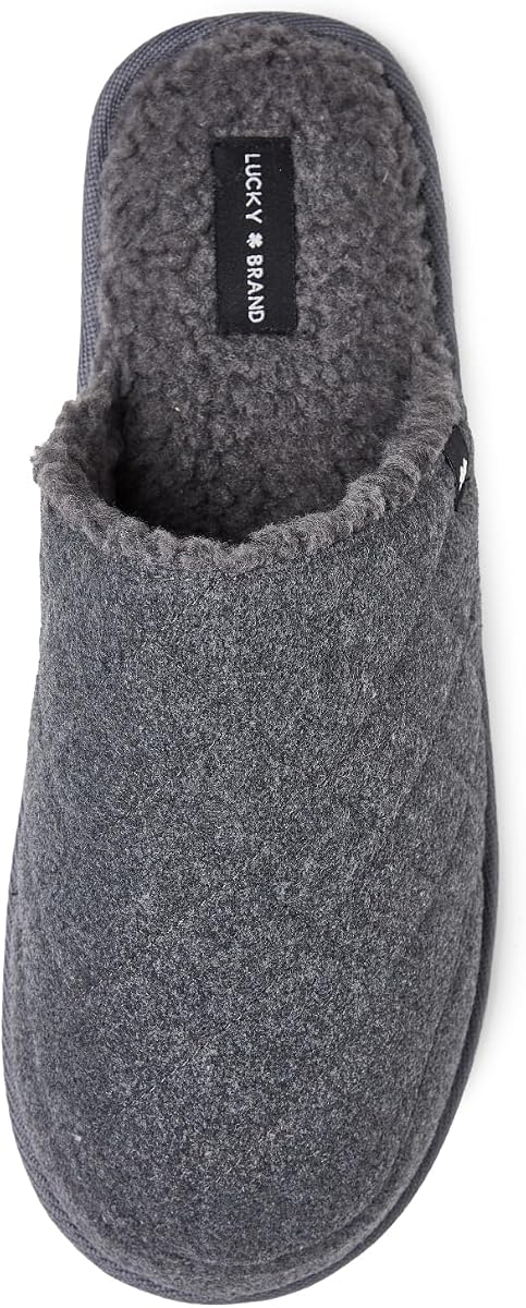 Lucky Brand Mens Boxed Stitched Scuff Slippers