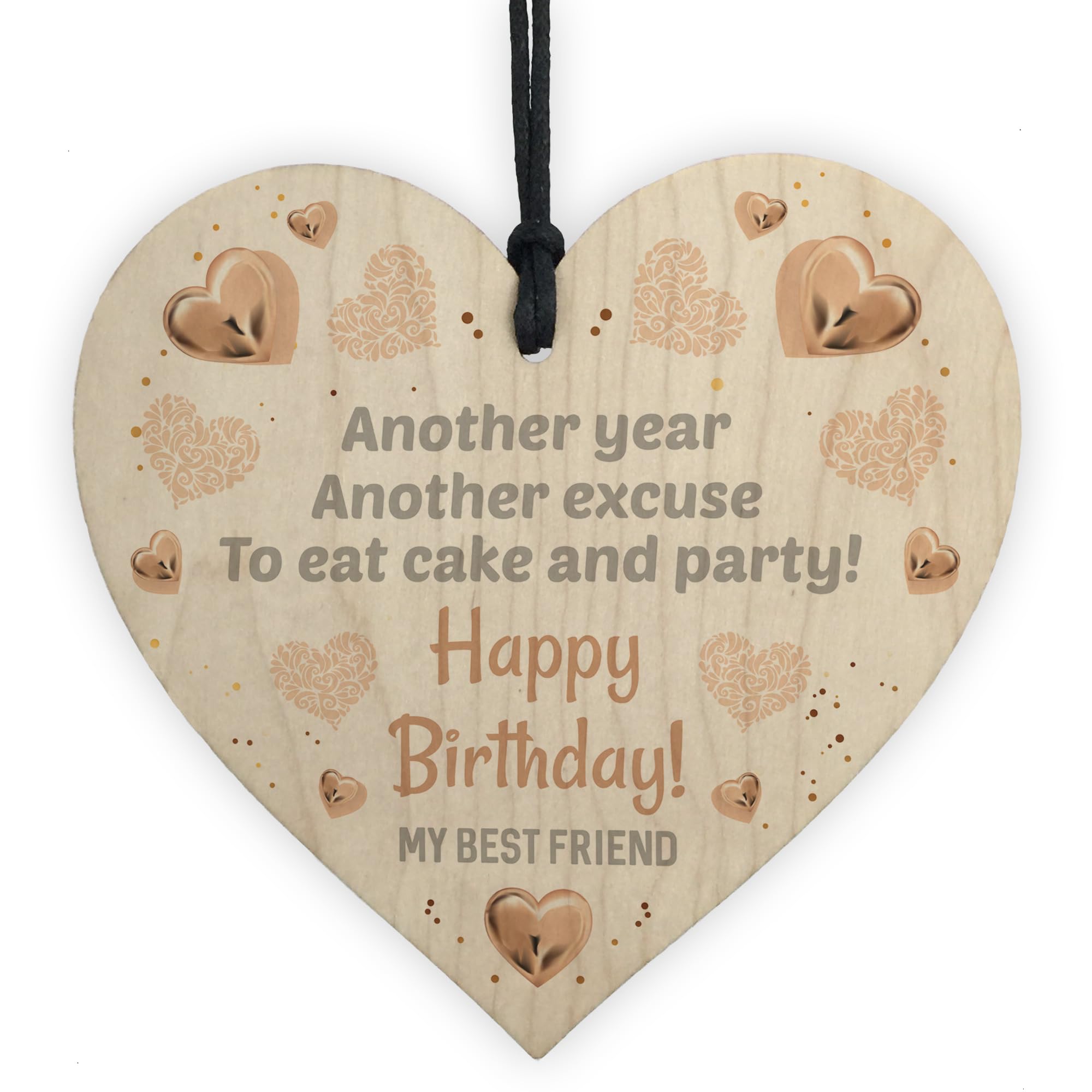 Red Ocean Best Friend Birthday Wooden Hanging Plaque, Friendship Gift For Birthday, Birthday Gifts For Friends, Funny Birthday Gifts For Her, Keepsake Birthday Gifts For Girls