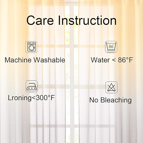 Miniatura 7 de Cortinas de lino sintético (2 tonos, reversible, para dormitorio, sala de estar, privacidad y filtrado de luz semitransparente, juego de 2 paneles)