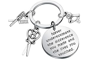 Hair Stylist Gifts Keychain, Hairdresser Appreciation Jewelry with Hair Brush Decoration for...