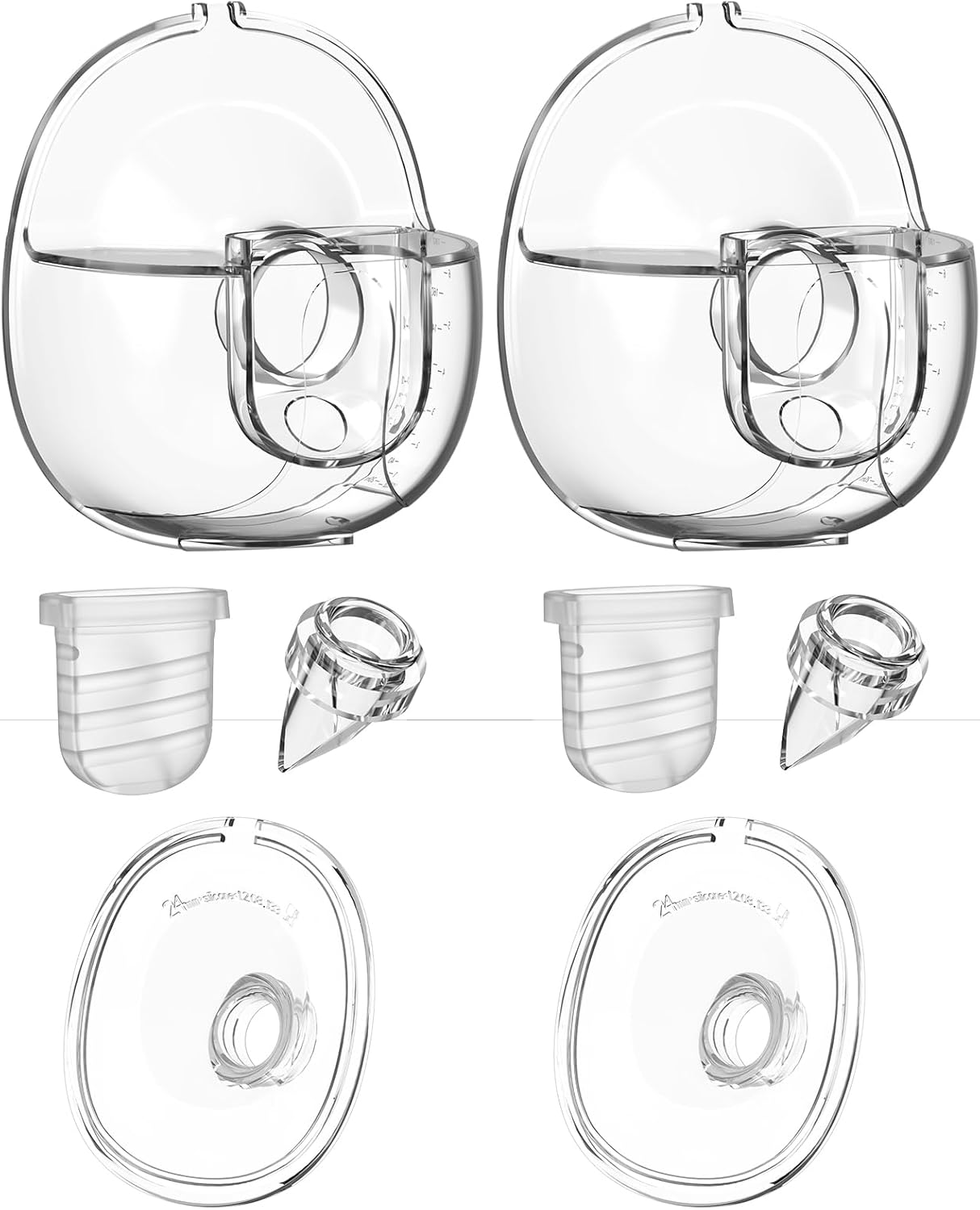Breast pump parts flange shield 24mm duckbill valve silicone diaphragm set (2 packs, 8 pcs)